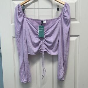 H&M Lavender Ruched Blouse brand new size large